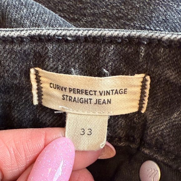 Madewell Women's Charcoal Curvy Perfect Vintage Straight Jeans Size 33 - Picture 4 of 14